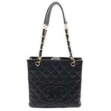 	チェーントートバッグ キャビアスキン	