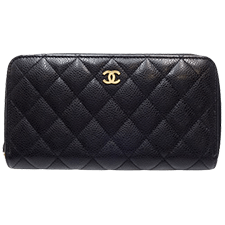 	クラシック ラウンドジップウォレット キャビアスキン	