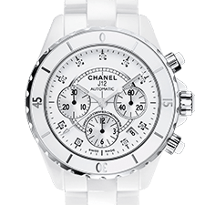 	J12 41mm 白セラミック クロノグラフ 9Pダイヤ	