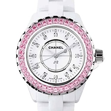 	J12 白セラミック ピンクサファイヤベゼル	