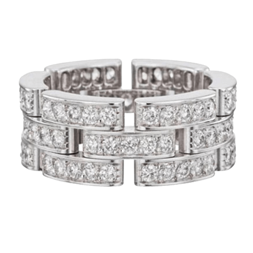 カルティエ マイヨンパンテール 3連リング WG フルパヴェ (5×18P) ダイヤ (幅7.8mm) #55