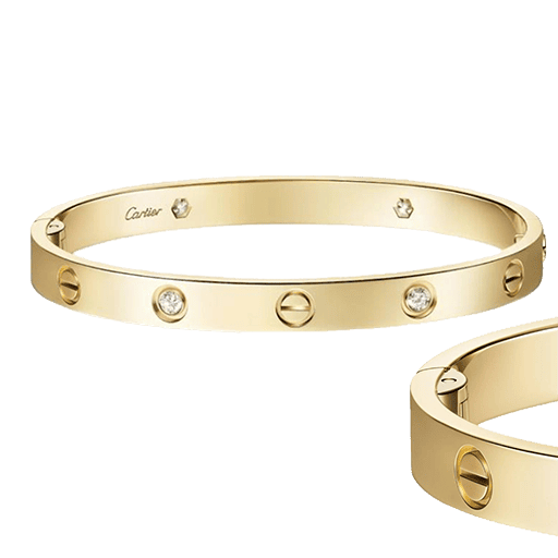カルティエ LOVE ラブブレスレット クラシックモデルYG クロージャー1つ 4Pハーフダイヤ (幅6.1mm) #17 新作