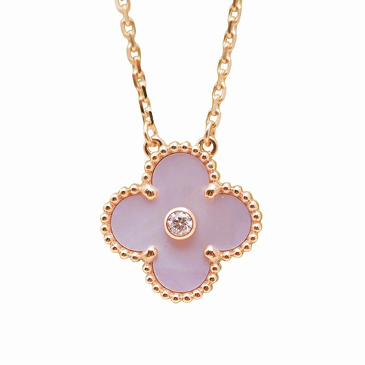 ヴァンクリーフ＆アーペル ヴィンテージアルハンブラ ネックレス RG ピンクマザーオブパール 1Pダイヤ 2025年ホリデー限定