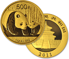 2011年　中国 50元　パンダ金貨