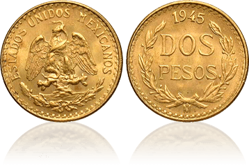 メキシコ 2ペソ 金貨 1945 DOS PESOS K21.6 - 貨幣