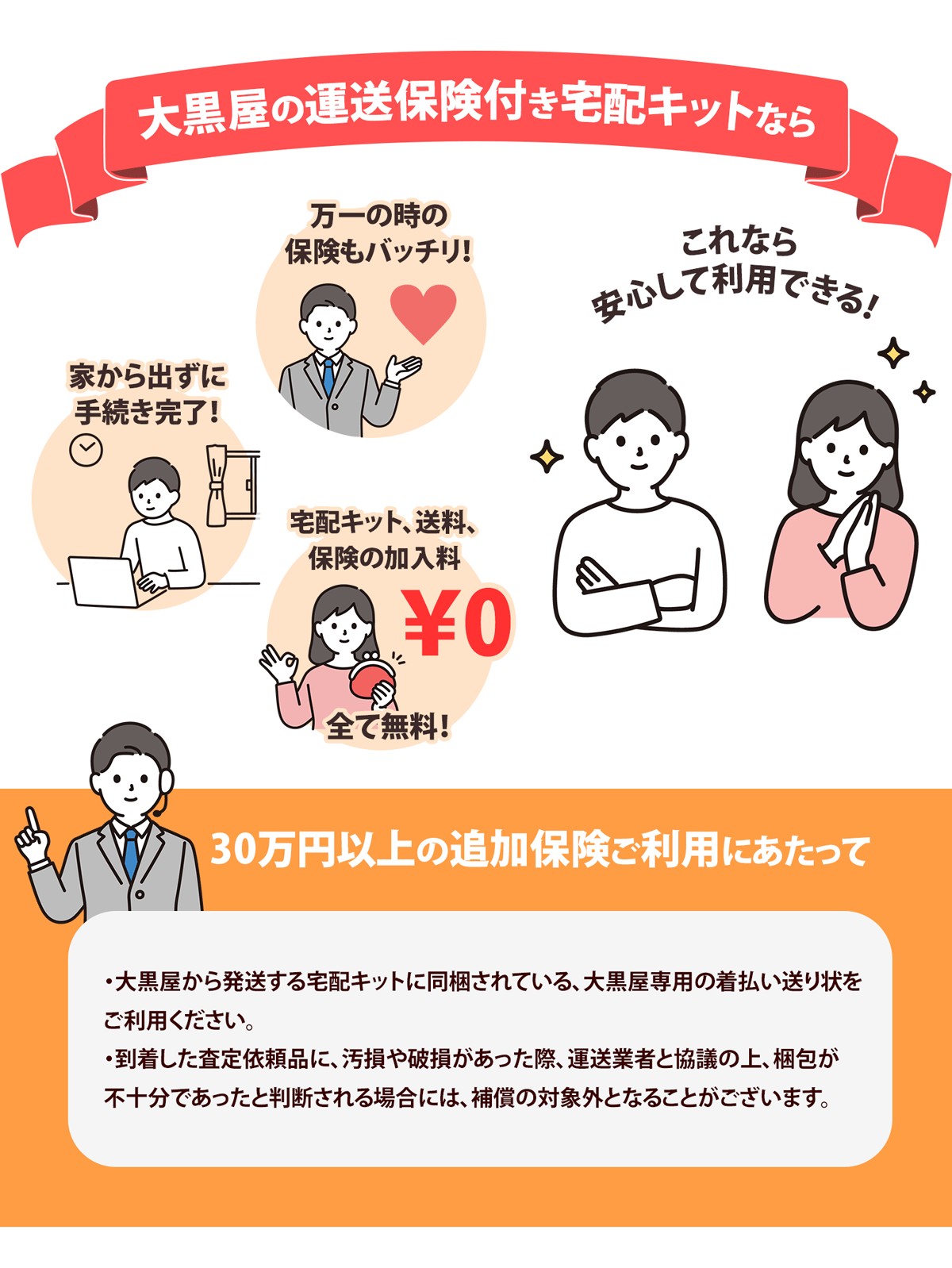 大黒屋の運送保険付き宅配買取キットなら安心
