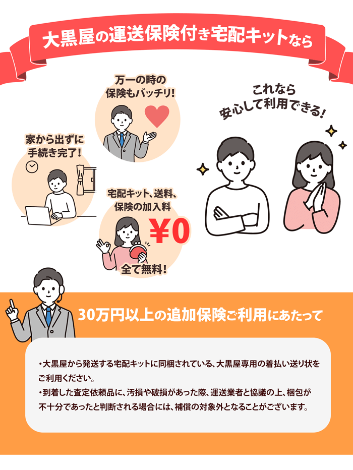 大黒屋の運送保険付き宅配買取キットなら安心