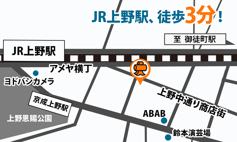 大黒屋ブランド館 上野アメ横店へのルート