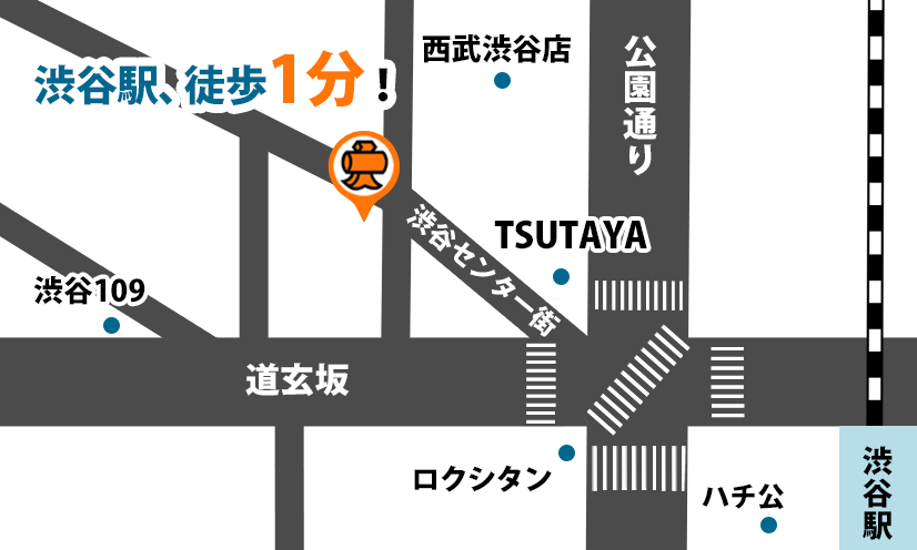 大黒屋 質渋谷店へのルート
