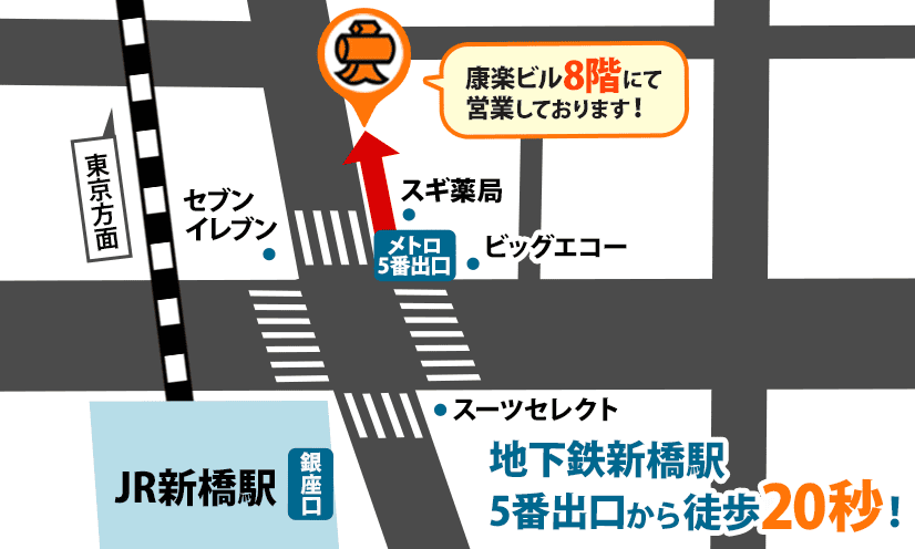 大黒屋 質銀座口店へのルート